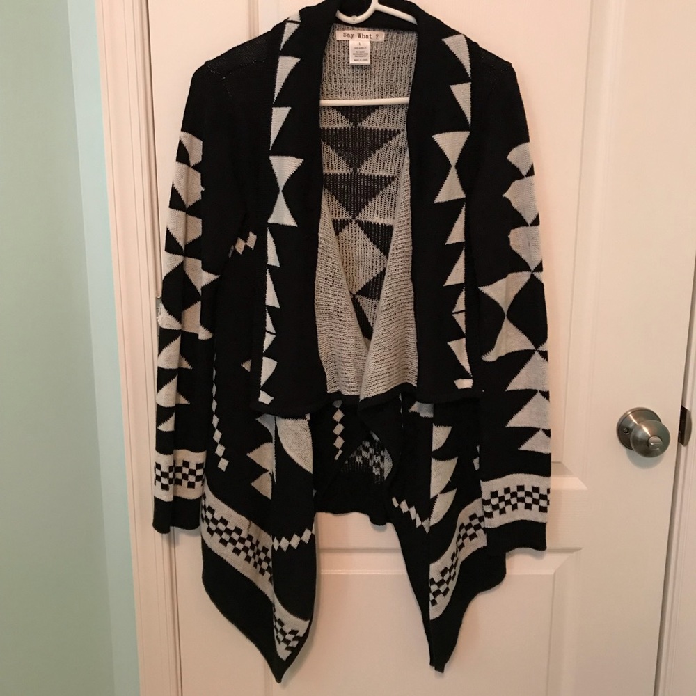 EUC Large Say What? Aztec Blanket Sweater